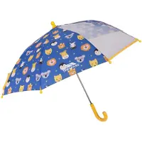 Trespass Kinder/Kinder Drizzle Stokparaplu met dierenprint (Blauw/Geel/Multikleurig)