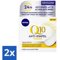 Nivea - Q10 POWER Dagcrème - Anti-Rimpel Crème - SPF 30 - Voor alle huidtypen - Met Q10 & Creatine - Collageenversterker - 50 ml - Voordeelverpakking - 2 stuks