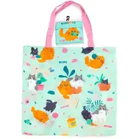 Puckator Opvouwbare Tas - Beans & Co Cats - RPET - 44x42cm - Zakje 11x13,5x1,5cm
