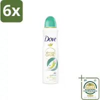 Dove – Deodorant Spray – Peer & Aloe Vera – 150 ml - Voordeelverpakking - 6 stuks - Zweetvermindering - Frisse geur