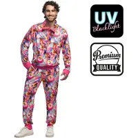 Boland - Trainingspak Dancing dude UV (XL) - Volwassenen - Danser/danseres - Disco - 80's - 90's - Old School - Retro - Foute Party - Carnaval - Themafeest