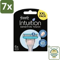 Wilkinson Sword 7 x Wilkinson - Navulmesjes Intuition Sensitive Touch - Met Verzorgende Gel - 6 scheermesjes - Grootverpakking - Scheermesjes - Gevoelige Huid - Verzorgende Gel - Aloe Vera - Vitamine E