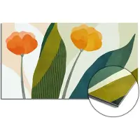 KitchenArt - Sunset Blooms Spatscherm - 100x65 cm - Spatscherm Achterwand Keuken - Spatwand Keuken