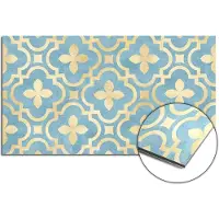 KitchenArt - Deep Azure Blossom Spatscherm - 120x60 cm - Spatscherm Achterwand Keuken - Spatwand Keuken