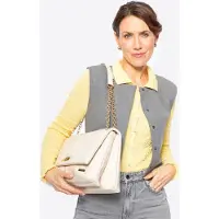 WITTCHEN Dames eco-leren crossbody tas, groot, twee compartimenten, crème
