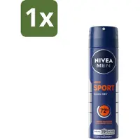 Nivea 1 x Men Deodorant Spray Sport 150 ml - Sport Deodorant - Anti-transpirant Spray - 48 Uur Bescherming - Zweetvermindering - Fris Gevoel