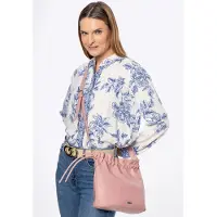WITTCHEN Dames Crossbody Tas met Decoratieve Strikken, Roze, Eco-leer