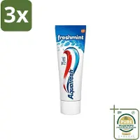 Aquafresh 3 x Tandpasta Freshmint Frisse Adem 75 ml - Grootverpakking - Tandpasta - Frisse Adem - Suikerzuurbescherming - Gaatjesbescherming - Tandvleesbescherming