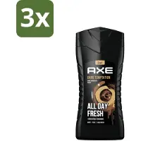 Axe - 3-in-1 Douchegel - Dark Temptation - Dark Chocolate - 12hrs Long Lasting Scent - 250 ml - Bulkverpakking - 3 stuks