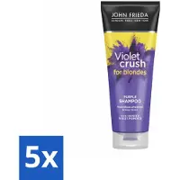 John Frieda – Shampoo – Sheer Blonde Colour Renew Zilver – Neutraliseert gele tonen – 250 ml - Bulkverpakking - 5 stuks