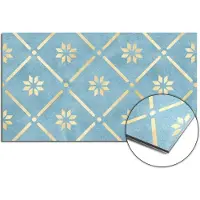 KitchenArt - Starline Blue Tile Spatscherm - 80x55 cm - Spatscherm Achterwand Keuken - Spatwand Keuken