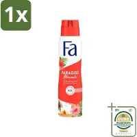 Fa 1 x - Paradise Moments - Deodorant Spray - Hibiscusbloem - 150 ml- Deodorant Spray - Huidbescherming - Anti-vlekken - Hibiscusbloem - Frisheid