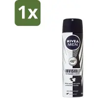 Nivea 1 x - Men - Deospray - XXL - Invisible Black & White Original - Anti-Transpirant - 200 ml - Anti-transpirant - Deodorant Spray - Zweetbescherming - Kledingbescherming - Vlekkenvoorkomend