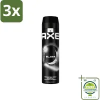 Axe 3 x XL - Deodorant Bodyspray - 48hrs Fresh - Black - Frozen Pear & Cedarwood - 200 ml - Grootverpakking - Deodorant - - Black - 48 Uur - Bevroren Peer