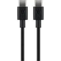 Goobay 66318 USB-C oplaad- en synchronisatiekabel, 1 meter, zwart - geschikt voor apparaten met een USB-C aansluiting, zwart