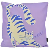 Gek op kussens! Purple cat | 45 x 45 cm | kussenhoes | katoen/linnen