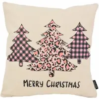 Gek op kussens! Merry christmas pink #4 | 45 x 45 cm | kussenhoes | katoen/linnen
