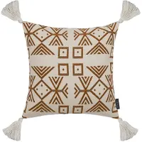 NOVÉE Sierkussen coffee / white tassle | 45 x 45 cm | polyester