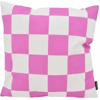 Gek op kussens! Sierkussen checker roze | 45 x 45 cm | katoen/polyester