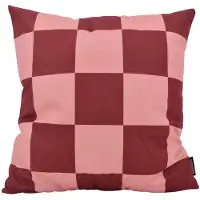 Gek op kussens! Checker wijnrood/oudroze | 45 x 45 cm | kussenhoes | katoen/polyester