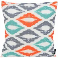 Gek op kussens! Sierkussen diamond oranje/aqua outdoor | 45 x 45 cm | katoen/polyester