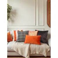 Gek op kussens! Velvet oranje long | 30 x 50 cm | kussenhoes | polyester