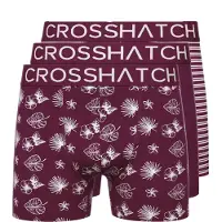 Crosshatch Heren Hovland Boxershorts (Verpakking van 3) (Prune)