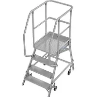 Krause Mobiele platformtrap Stabilo Professional, enkelzijdige toegang, 1x4 treden, 600 x 700 mm platform, 3000 mm werkhoogte