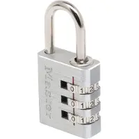 Masterlock 7630EURD - Hangslot - Cijferslot 3 cijfers - Aluminium 30 mm - Zilver