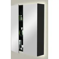 Storke Reflecta spiegelkast 60 x 75 cm mat zwart met spiegelverlichting