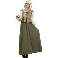 Coppens Mideleeuwse herberg dame jurk groen - Polyester - Carnavalskleding dames grote maten | Maat 46