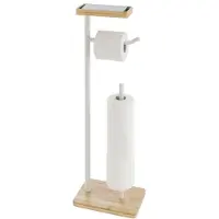 Coppens Toiletrolhouder Filano metaal plus Bamboe wit |