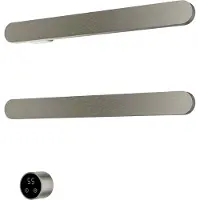 Hotbath &More RASS50 Rails Soft Square handoekwarmerset 50cm met 2 stangen en schakelaar geborsteld nikkel