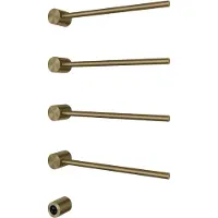 Hotbath &MORE set van 4 rails RARH50 ROUND 50 cm met separate schakelaar Geborsteld Messing PVD (Exclusief inbouwdeel)