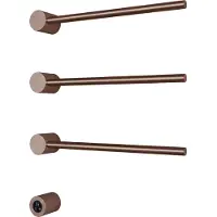 Hotbath &More RARH50 Rails Round handoekwarmerset 50cm met 3 stangen en schakelaar geborsteld koper PVD