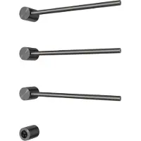 Hotbath Round radiator met 3 rails 50cm met aparte schakelaar en excl. inbouwelement geborsteld gunmetal PVD