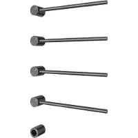 Hotbath &MORE set van 4 rails RARH50 ROUND 50 cm met separate schakelaar Geborsteld Gunmetal PVD (Exclusief inbouwdeel)