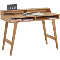 Idimex LUNA bureau van massief hout met 2 open vakken in bruin