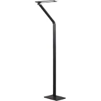 LUCANDE LED-vloerlamp Salome, dimbaar, zwart, Werkkamer / Kantoor, Aluminium, Modern, LED vloerlamp