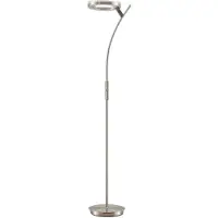 LINDBY LED-uplighter vloerlamp Darion, dimbaar, alu / grijs / zink, Woon-/ Eetkamer, metaal, Modern, LED vloerlamp