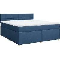 vidaXL Boxspring met matras stof blauw 180x200 cm