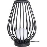 LUCANDE terraslamp Marrin, zwart, metaal, Ø 46cm Marrin, zwart, metaal, Modern