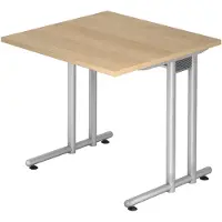 Hjh OFFICE PRO NANO 8 S - 80 x 80 Eiken/Zilver