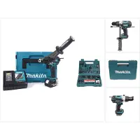 Makita Boormachine + slagboor, DHP 458 RF1J Accu Klopboormachine 18V 91Nm + 1x 3.0Ah Accu + Lader + Makita Bits & Boormachine (Oplaadbare batterij)