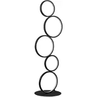 LINDBY LED-vloerlamp Jacek, zwart, Woon-/ Eetkamer, metaal, Modern, LED vloerlamp