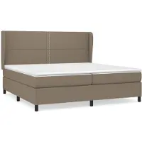 vidaXL Boxspring met matras stof taupe 200x200 cm