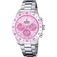 Festina Chronograaf Ceramic Quartzhorloge, horloge, dames, heren, roestvrijstalen band, keramische lunette