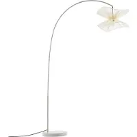 LINDBY buiten vloerlamp Valdorin, beige, 199 cm, IP44 Valdorin, crème / amber, Textiel / Stof / Zijde, Modern