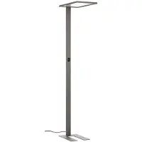 PRIOS Vloerlamp Taronis, dimbaar, alu / grijs / zink, Werkkamer / Kantoor, Aluminium, Modern