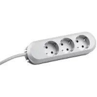 Bachmann SMART stekkerdoos 3x geaard contact, geklonken, wit, 5 m